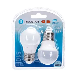 Lampadina LED G45 E27 6W, 2 pezzi, luce efficiente, lunga durata, ideale per illuminazione ambientale e sostituzione di lampadine - Product Image 2