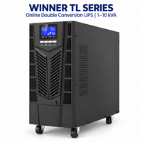 UPS Online Frekuensi Tinggi Fasa Tunggal 1KVA-10KVA 110V/120V Konversi Ganda DSP untuk Ruang Server Pusat Data Baterai Asam Timbal