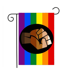 Drapeau de fierté Lgbt + drapeau de fierté avec poing de puissance, inspiré par le drapeau de jardin Black Brown <span class=keywords><strong>Philadelphia</strong></span>/philly Pride - Product Image 1