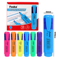 Stylos marqueurs à encre à séchage rapide Foska 6 couleurs pastel assorties stylo marqueur à pointe biseautée avec deux largeurs de ligne 1mm ou 5mm