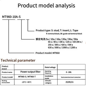 Filtre de puissance à onde sinusoïdale MT960-20A-S triphasé CA 440V, sortie onduleur MT960 5A à 1200A, anti-interférence EMC - Product Image 6