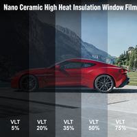 Film teinté pour vitres en céramique nano, 95% de rejet de chaleur IRR, 99% de blocage des UV, sans interférence de signal, sans métal, pour voitures et camions