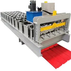 Automatic color steel roof tile making machinery roll forming machine corrugated roofing machine
