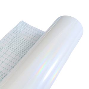 Rouleau de film de laminage à froid holographique transparent scintillant multicolore en PVC PET auto-adhésif sécurisé de 1,27 m x 50 m, 80 microns, souple - Product Image 2