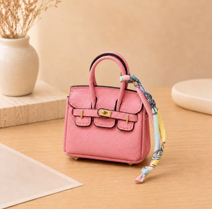 Luxury <b>Mini</b> PU Leather Bag Keychain Openable Portable Storage <b>Pouch</b> Creative Small Coin Purse Bag Pendant Car Key Chains Pendant - Product Image 4
