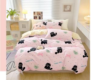 200TC buena calidad 100% algodón sábana dormitorio infantil edredón perro y gato dibujos animados diseños juego de cama - Product Image 2