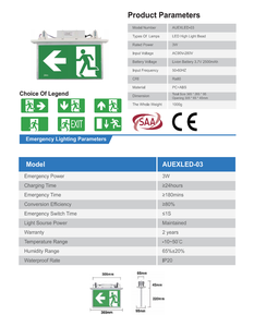Luz de salida de emergencia LED de alta calidad Boyid, 210 minutos de duración de la batería, precio de fábrica, señal de salida de luz de emergencia interior - Product Image 4