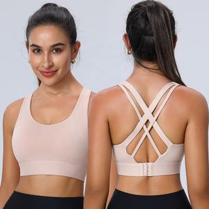 Le <span class=keywords><strong>donne</strong></span> che corrono esercizio Yoga <span class=keywords><strong>palestra</strong></span> allenamento Fitness indossano reggiseni a tazza permanente antiurto Crop Top reggiseno sportivo sportivo di supporto alto - Product Image 4