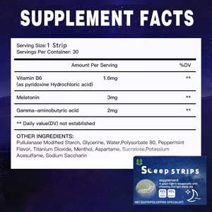 Tiras de Melatonina OEM ODM de 3 mg, Film Oral con Vitamina B6 al 98% y GABA para un Sueño Profundo, para Hombres y Mujeres, con Sabor a Menta - Product Image 4