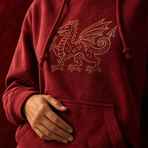 Sudadera con Capucha Personalizada de Felpa Francesa para Mujer, Tallas Grandes, Estampado de Dragón Galés, Algodón, con Cordón, Manga Larga, Ropa de Estar por Casa, Tallas del Reino Unido 14 a 28 - Product Image 2