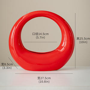 Vase carré en céramique de style lunaire pour composition florale, ornement simple pour salon, bureau, <span class=keywords><strong>piscine</strong></span>, ustensiles en porcelaine pour fleurs - Product Image 6