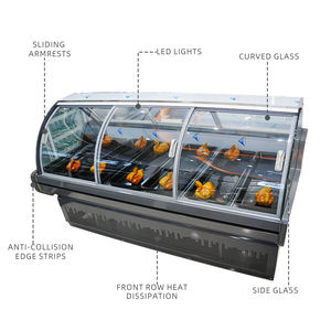 Refrigerador enfriador Refrigerador de carne Escaparate de carne Refrigerador de exhibición de carne de puerta abierta para <span class=keywords><strong>delicatessen</strong></span> y mariscos - Product Image 3