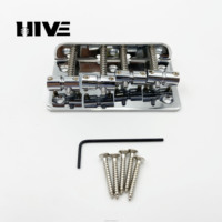 Direct Selling Guitar Bridge Electric Bass Guitar Bridge Stringing Board Straight Guitar Bridge 7/5-hole Version in Silver Color