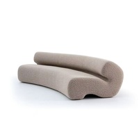 Modernes Italienisches Minimalistisches Modulares Sofa-Set Halbkreisförmig Gebogen Stoffbezug Schaumstoff-Füllung Edelstahl Wohnzimmer