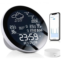 FY890 Tuya Estación Meteorológica Inteligente WiFi de Plástico con Reloj |   Reloj de Escritorio Digital LED con Control por Aplicación |   Hora de Pronóstico Meteorológico Automático