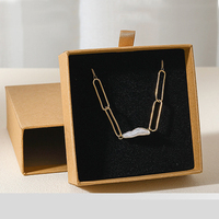 Boîte à bijoux en papier kraft brun avec sac en papier Option de tailles multiples Personnaliser votre propre boîte à couvercle avec logo Boîte à tiroir Boucle d'oreille Emballage de collier