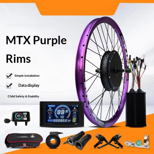 27.5'' MTX Rear Wheel E-Bike Hub Motor Kit Stable Controller 48v/72v 3000w 5000w 8000w 12000w Ebike Conversion Kit