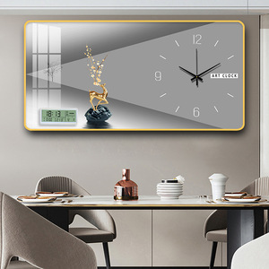 Fabbrica all'ingrosso temperatura data decorazione ristorante paesaggio di lusso moderno cristallo porcellana pittura orologio <span class=keywords><strong>vetro</strong></span> arte parete - Product Image 4