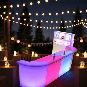 Illuminated <strong>White</strong> Plastic Contemporary Commercial <strong>Bar</strong> Furniture for Home <strong>Bar</strong> and Hotel Rental - Product Image 4