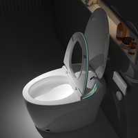 Toilettes électriques intelligentes WC Bidet Fonction de lavage féminin Conception d'oeuf allongé Chauffage du siège Télécommande au sol pour salle de bain