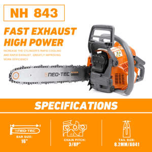 Motosierra de Gasolina NEOTEC de Alta Calidad NH843 de 43cc para Cortar Madera, Motosierra de Gasolina NH843-16 de 43cc, Motosierra de Barra NH843-16 - Product Image 4