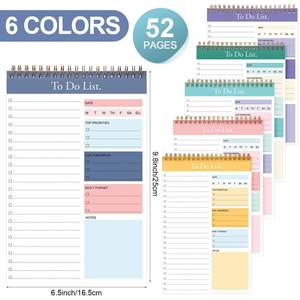 To Do List Bloc-notes Planificateur quotidien Bloc-notes de planification de travail pour <span class=keywords><strong>Scholl</strong></span> Office Étudiant Planificateur quotidien Formes autocopiantes en 2 parties, 50 ensembles - Product Image 2