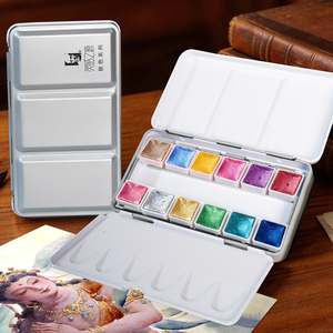 Ensemble de peinture à l'<span class=keywords><strong>aquarelle</strong></span> portable de qualité supérieure avec logo personnalisé, <span class=keywords><strong>palette</strong></span> en métal, kit d'art de luxe pour la peinture sur papier <span class=keywords><strong>aquarelle</strong></span> - Product Image 1