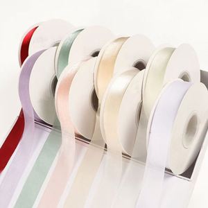 Ruban en soie, ruban décoratif pour cadeau, bouquet de mariage, emballage de boîte cadeau, fournitures d'emballage - Product Image 1