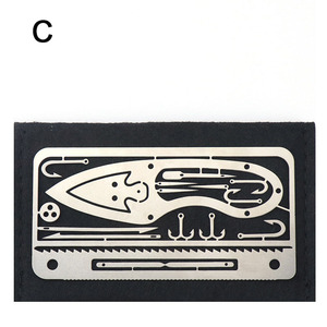 LXH-029 Multi-utensile Argento a Forma di Carta di Credito, 22 in 1, per Sopravvivenza, Pesca, Campeggio, Arrampicata, Caccia, Escursionismo, Kit EDC - Product Image 4