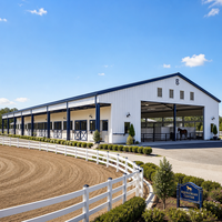Grande écurie en acier préfabriquée pour chevaux et abri pour animaux d'élevage – Bâtiment métallique durable pour l'agriculture