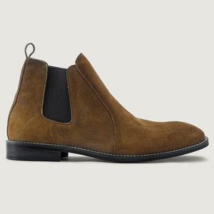 Botas Chelsea de Cuero para Hombre, Estilo Occidental, Diseño de Alta Gama, Corte Bajo, con Cordones y Patrón Sólido - Product Image 2