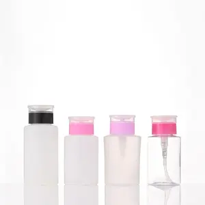 80ml 100ml 120ml Clear Empty Cosmetic Beauty Care Makeup Nail Art Plastic Nail Polish Remover Bottle With Pump