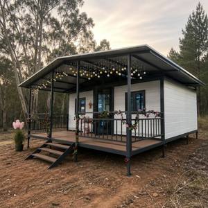 Nouvelle conception de <span class=keywords><strong>maison</strong></span> conteneur portable en acier à double aile extensible, finition bois, 20 pieds, pour jardin et cour arrière - Product Image 3