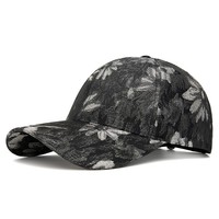 Gorra de Béisbol de Alta Calidad para Mujer, 6 Paneles, Estructurada, con Diseño Floral Jacquard
