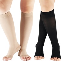 Bas de contention médicaux mi-cuisses en spandex tricoté, épais et solides, unisexe, pour la prévention des varices
