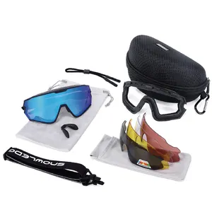 HUBO Meilleur ensemble de <span class=keywords><strong>lunettes</strong></span> de sport avec 5 verres interchangeables Photochromiques Polarisés Protection UV <span class=keywords><strong>Lunettes</strong></span> de course et de cyclisme personnalisées - Product Image 1