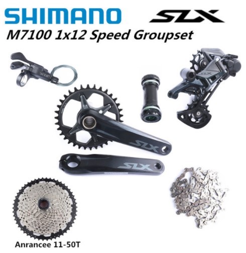 Набор компонентов SHIMANO DEORE SLX M7100, 1x12 s, 165 мм, 170 мм, 175 мм, 32T, 34T, кривошипная система, 12 кассета заднего переключателя передач для горного велосипеда