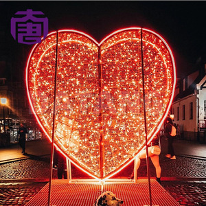 ไฟประดับรูปหัวใจ LED สำหรับตกแต่งภายนอกอาคาร เหมาะสำหรับสวนสาธารณะ ถนน และการจัดแสดงแสงไฟในช่วงเทศกาล - Product Image 4