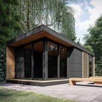 Maison de jardin préfabriquée en bois moderne, sauna extérieur de luxe et maison de piscine, cabane d'invités résistante aux intempéries pour jardin, bureau modulaire en pod