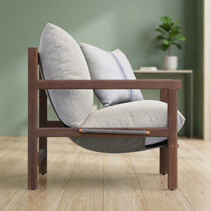 Canapé de jardin en teck moderne Torino, résistant aux intempéries, meubles d'extérieur écologiques pour salon, maison, appartement, hôtel, villa - Product Image 3