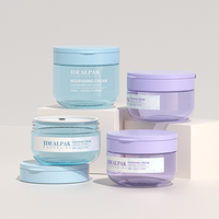 Vente en gros de pots cosmétiques à large ouverture, luxueux, 250 ml, 350 ml, pots en plastique vides personnalisés pour crème pour cheveux, beurre corporel, avec bouchon à clapet
