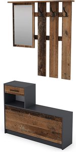 Design semplice in legno cassettiera <span class=keywords><strong>con</strong></span> <span class=keywords><strong>scarpiera</strong></span> pensile armadio da corridoio <span class=keywords><strong>con</strong></span> ripiano set di guardaroba <span class=keywords><strong>con</strong></span> specchio - Product Image 3