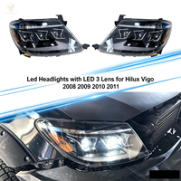 Kit de conversion de camionnette, systèmes d'éclairage, phares de voiture, phares LED avec 3 lentilles LED pour Hilux Vigo 2008 2009 2010 2011