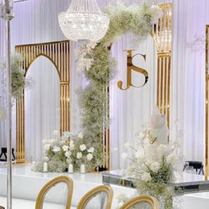 Wedding <b>Party</b> Supplies Metal Gold Arch Frame Flower Stand Arch <b>Backdrop</b> for Wedding Decorations - Product Image 2