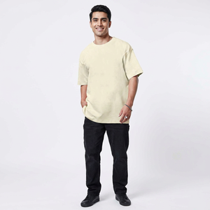 Camiseta Unisex de Algodón 100% No Tejido, Estampado Personalizado en la Parte Delantera, Ligera, Transpirable, Casual, Hombros Caídos, Oversize, Lisa, para Hombre - Product Image 1