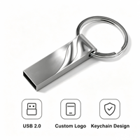 Flashdisk USB 2.0 3.0 Cangkang Logam Bebas Timbal, Gantungan Kunci, Logo Custom, Kecepatan Tinggi, Pendrive 1GB hingga 512GB, Memori Portabel untuk Laptop
