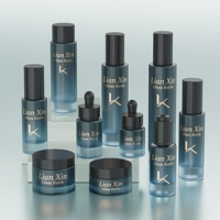 Bouteille de Sérum Visage Pompe et Compte-Gouttes 30ml 50ml 100ml, Pot de Crème Cosmétique 30G 50G, Flacons Vides de Luxe en Verre pour Soins de la Peau