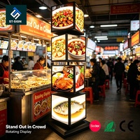 Boîte à lumière rotative à 4 couches et 4 faces Shuntai, panneau publicitaire dynamique, menu LED en acrylique pour les magasins de fruits et les restaurants