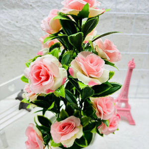 Plantas Artificiales Realistas <span class=keywords><strong>en</strong></span> Maceta, Mini Bonsái de Flores de Seda <span class=keywords><strong>en</strong></span> Macetas Blancas Decorativas para Decoración Romántica de Mesa de Hogar o Escritorio - Product Image 5