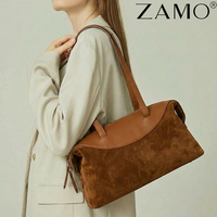 kulit asli untuk wanita, tas jinjing kulit asli dengan bulu, dompet bahu kapasitas besar, tas tangan modis untuk perjalanan